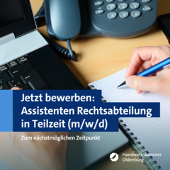 Stellenausschreibung Assistenten Recht (m/w/d)